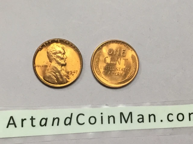 1947 D Bu Uncirculated Lincoln Wheat Penny Cent