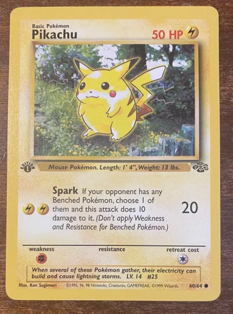 1st Edition Jungle Pikachu 60/64 Near Mint+ WOTC 1999 Pokémon Card