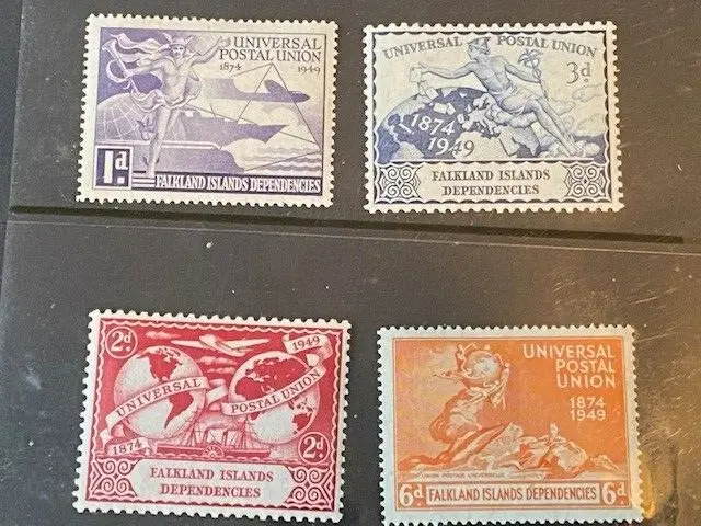 1949 Falkland Islands Dependencies ##1L14-1L17, Upu Issue,Ships, Transport. Mnh