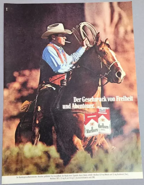 9. Marlboro Zigaretten Cowboy Werbeanzeige Werbung Reklame 1988