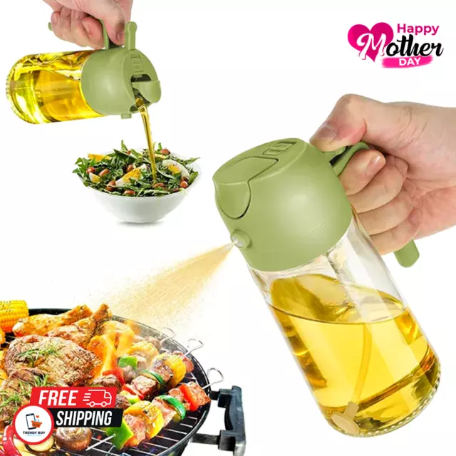 16Oz Oil Dispenser Bottle for Kitchen - 2 in 1 Olive Oil Dispenser and Oil Spray