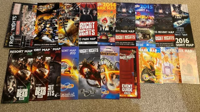 Large Thorpe Park Map Bundle Large Bundle of Resort Maps, Theme Park Guide.