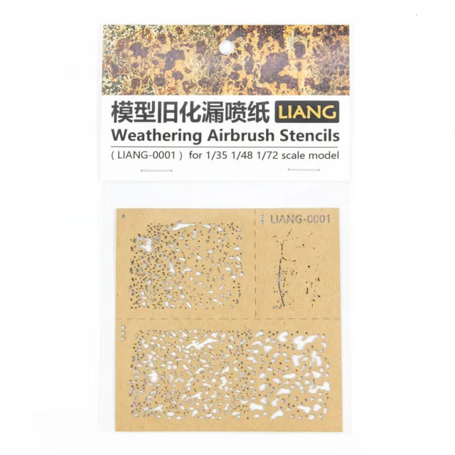 Spray Paper Weathering Airbrush Stencils DIY for 1/35 1/48 1/72 Scale Models Set