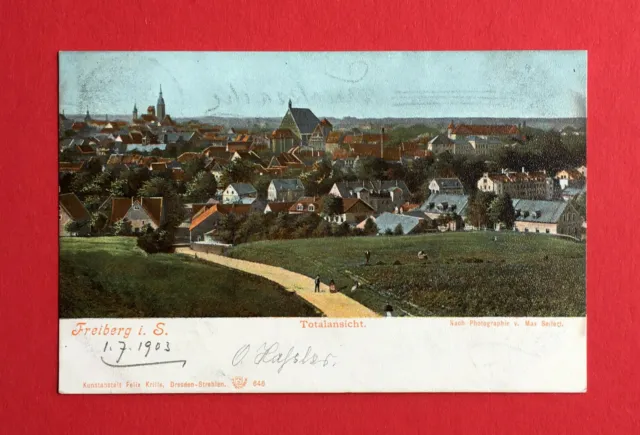 AK FREIBERG in Sa. 1903 Ortsansicht mit Kirche Dom  ( 49516