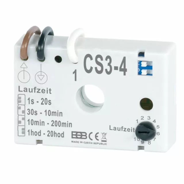 Zeitschalter CS3-4 Unterputz Nachlaufrelais ohne Nulleiter z.B. zu Ventilatoren