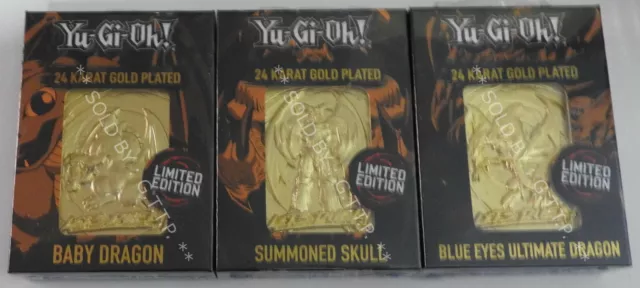 YUGIOH! - 24K GOLD PLATED COLLECTABLE (x3) - LIMITED EDITION - SET 3 FREE UK P&P