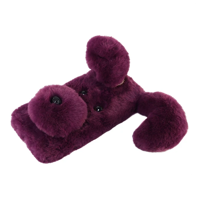 Coque souple pour téléphone en peluche à motifs Mignon Mode Hiver Garder 7