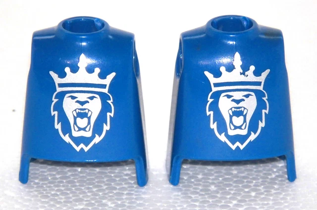 2 X KÖRPER BLAU + LÖWE SILBER PLAYMOBIL zu Löwenritter Ritter König ...
