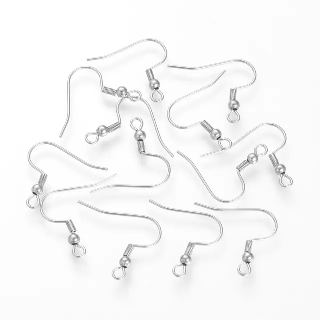 1000Pcs Stainless Steel Earring Hooks Dangle Ear Wire Earring Findings 21x21x3mm