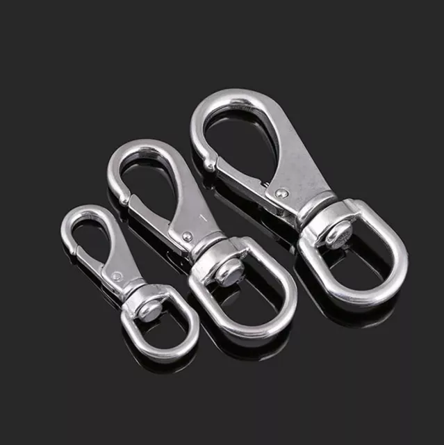 Swivel Eye Snap Hook M4-M7 Rotating Spring Ring Climbing Carabiner Stainless