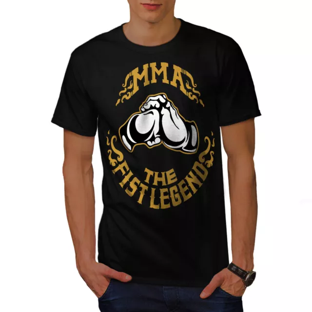 T-shirt Wellcoda MMA Fighting da uomo, Maglietta stampata con grafica atletica