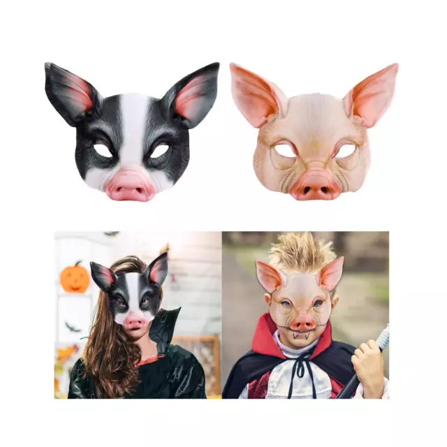 Masque d'animal demi-visage Cosplay Masque d'animal pour mascarade Costume