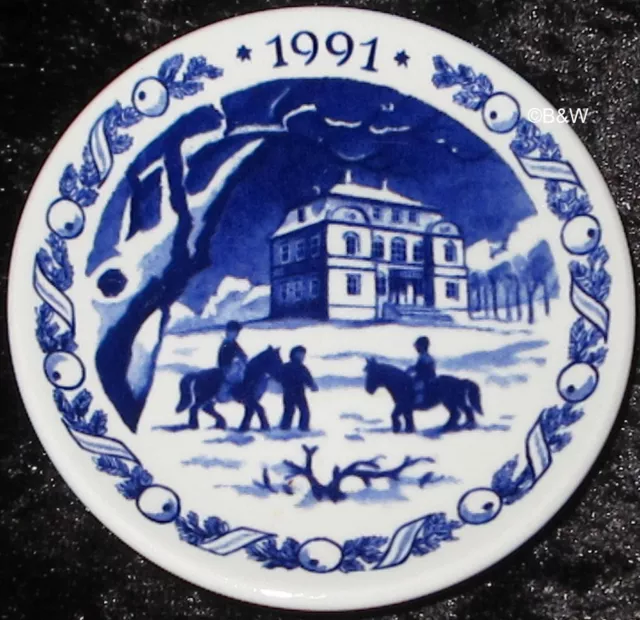 1991 Royal Copenhagen Fayence Mini Weihnachtsteller / Christmas Plaquette