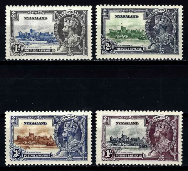 Nyasaland Stamp Lot Sc 47-50 / SG 123-126 - King George V Silver Jubilee 1935
