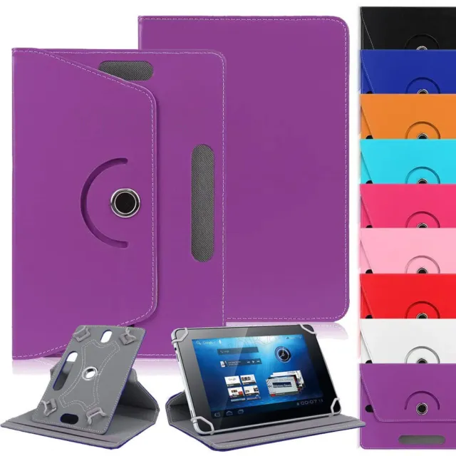 Leather 360 Rotating Stand Case Cover For 10.1" 10.5" 11" IOS Android Tablets UK