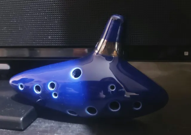 12 Hole Ocarina Ceramic Alto C Vessel Flute Blue Legend of Zelda Instrument