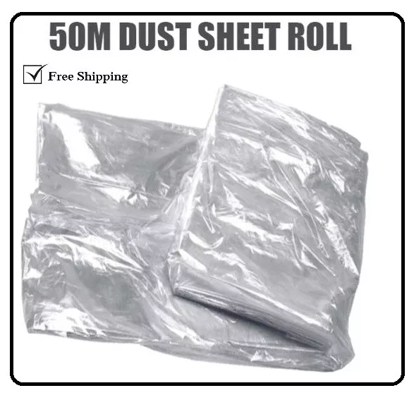 Clear Polythene Dust Sheet Roll 2M x 50M Decorating Plastic Sheet