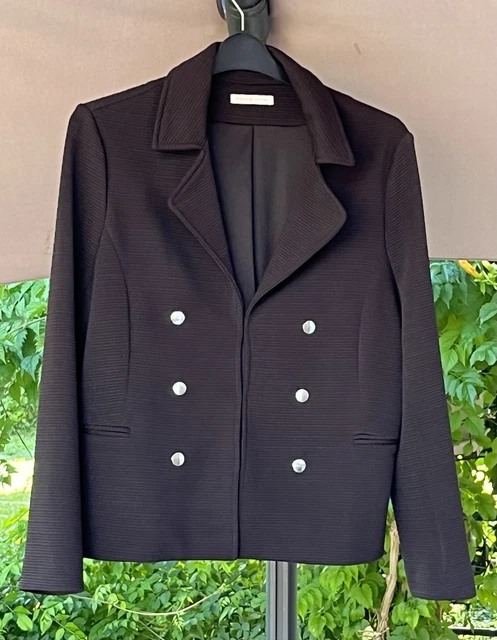 Veste Blazer Fantaisie Affinités Armand Thiery - Ecru Rayé - Taille 40 - Occasion TB État