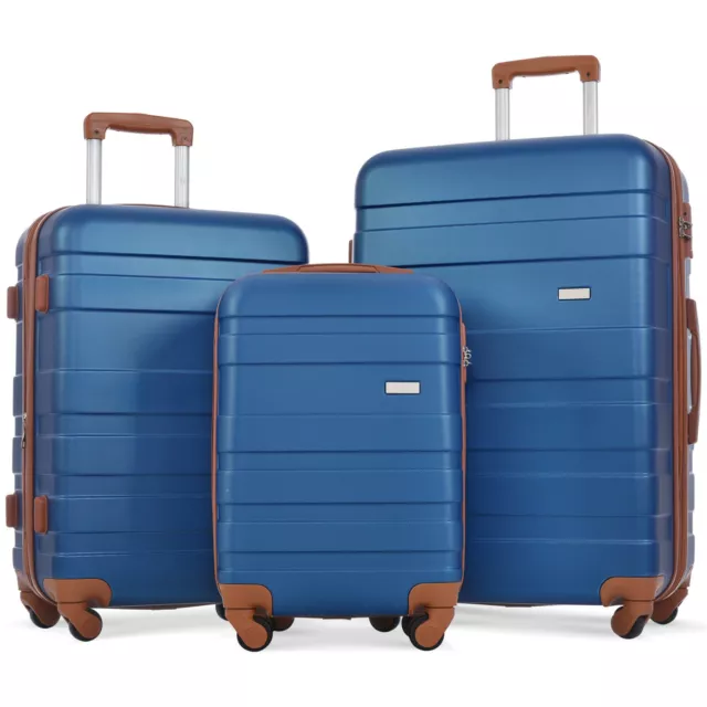 3Piece Luggage Set ABS Hardshell Lightweight Suitcase Spinner Wheels TSA Lock US