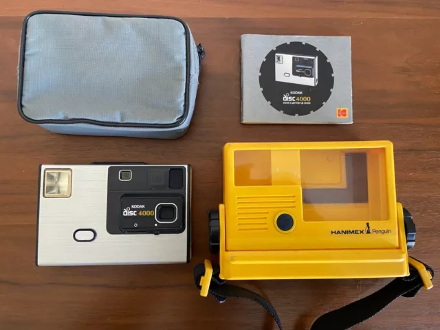 Kodak Disc 4000: Vintage Camera +Manual +Bag +Hanimex Penguin Waterproof Case