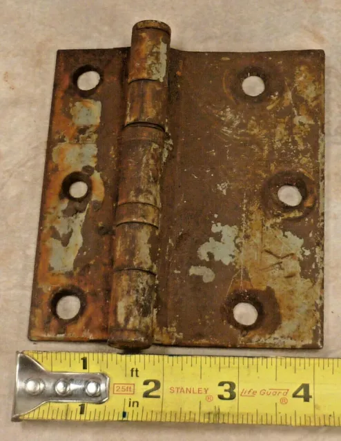 Vintage Metal Rusty Off Set Butt Hinge  Lot Of 1 Measures 5Inx4.5In 2