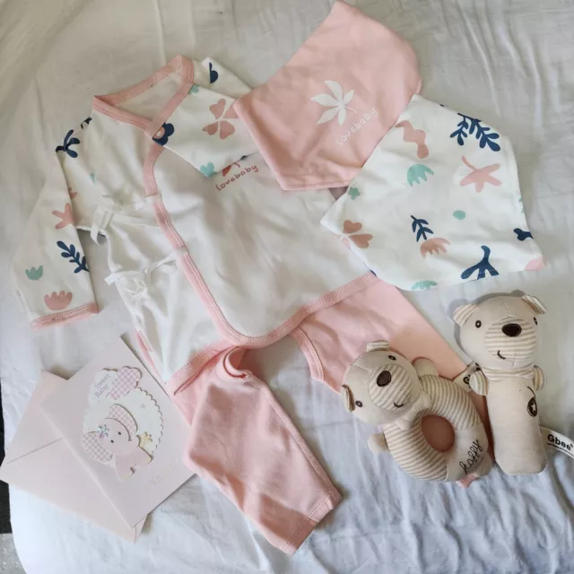 Newborn Baby Gift Set Infant Shower PINK Baby Hamper Baby Clothes Set Christmas