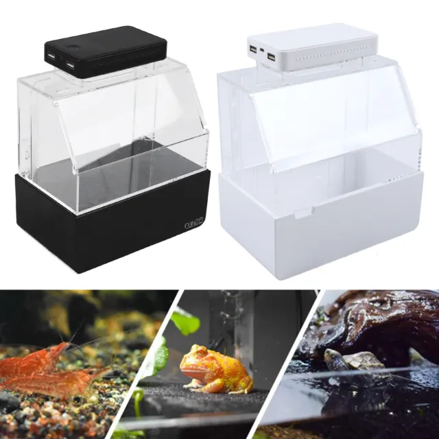 Air Pump Betta Small LED Lamp Desktop Mini Fish Tank Aquarium Water Filtration 3