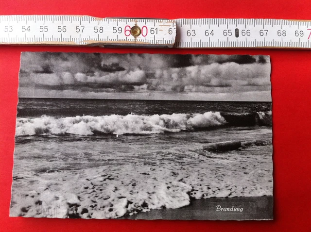 Postkarte Ansichtskarte AK Putlos Brandung Ostsee gelaufen 1958 #126