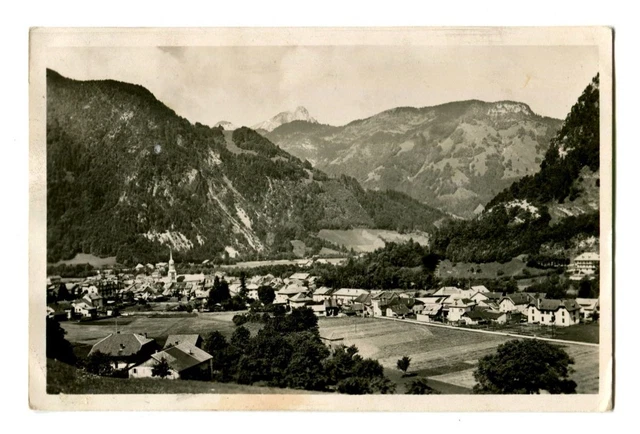 CPSM 74 Haute-Savoie Thônes General View and the Villaret Photo Card