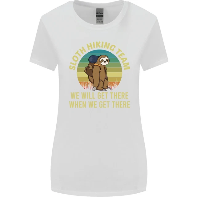 T-shirt donna taglio più largo Sloth Hiking Team Funny Trekking Walking 2