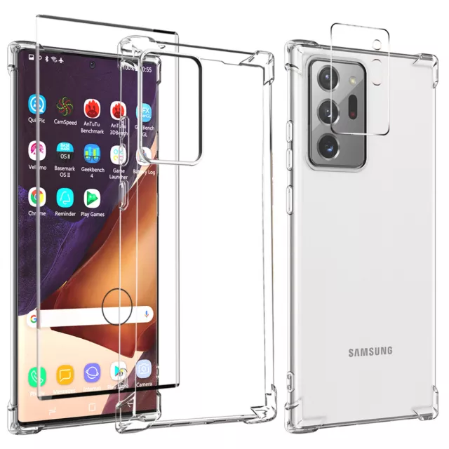 For Samsung Galaxy Note 20 Ultra Clear Case Slim Cover w/Camera Screen Protector