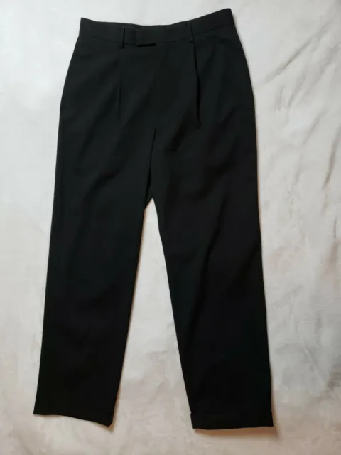 HAGGAR ENTERPRISE BLACK Polyester FLAT FRONT Pants Men's Size 30 x 30 ...
