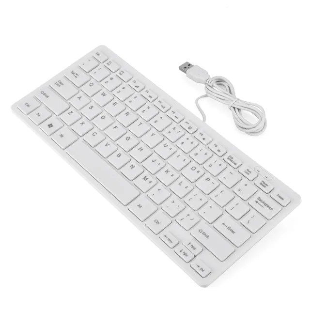 (Blanc)Clavier Filaire 78 Touches Ultra Thin Mini USB Wired Desktop Computer