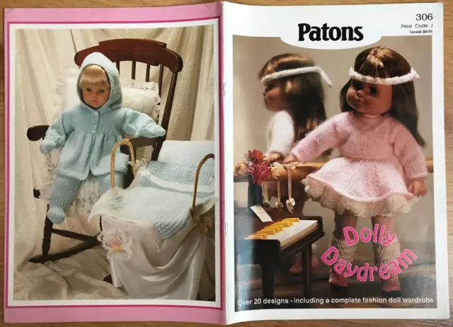 Patons STRICKMUSTER Dolly Daydream Buch 20 Puppen Kleidung Brownies Krankenschwester 306