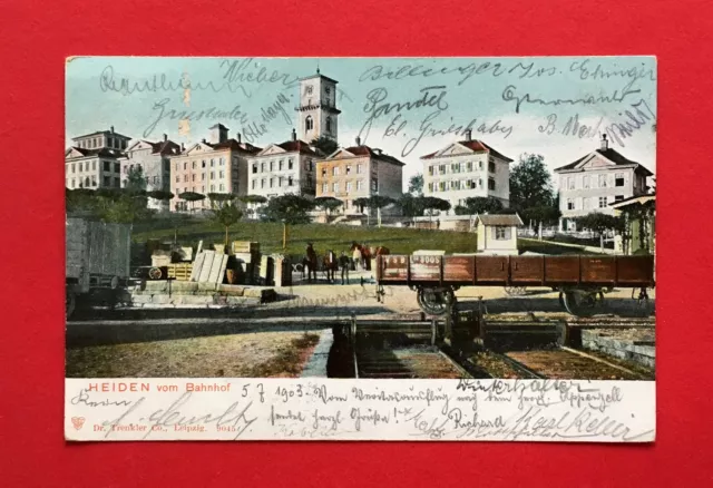 AK HEIDEN AR Schweiz 1903 Bahnhof mit Güterwaggon   ( 54518