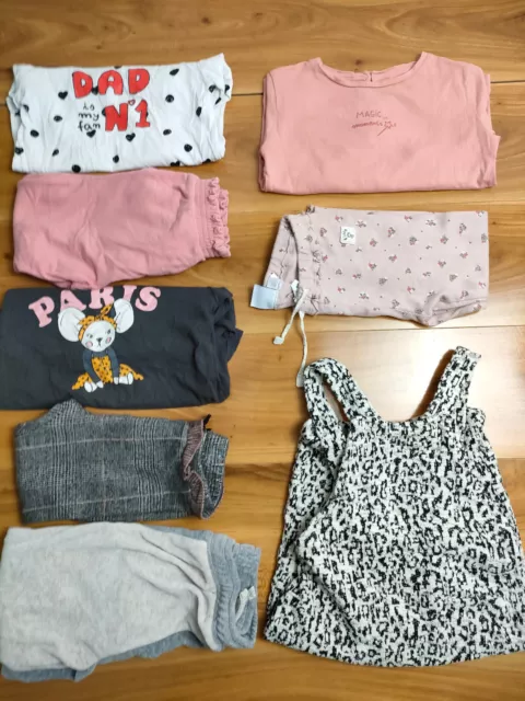 {C600} ZARA River Island girls 2-3 years t-shirt leggings dungarees bundle