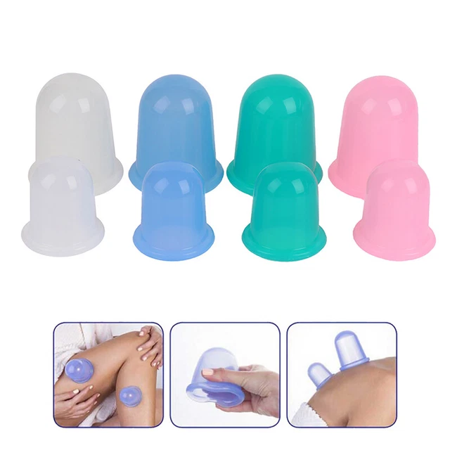 4pcs/set Silicone Vacuum Cupping Cup Anti Cellulite Therapy Massage Suction B ql