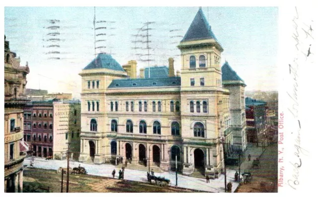 Post Office,Albany,Ny.vtg 1906 Postcard*D3