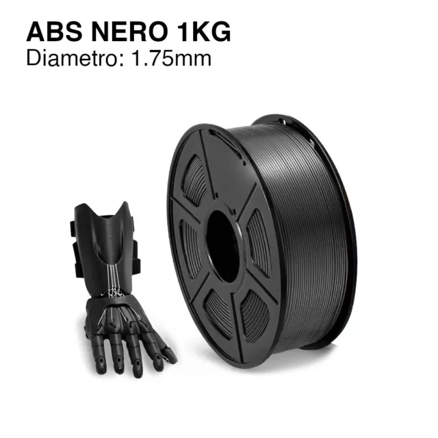 Filamento ABS PLA 1.75mm Nero 1KG Giuppiter Stampa 3D Alta Qualità per Stampante