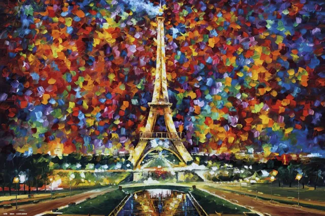 Eiffel Tower Paris - Art Poster (Art By Leonid Afremov) (Size: 36" X 24")