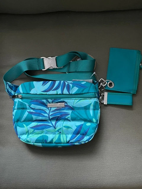 Samantha Brown To-Go Quilted Hip Bag with Pouch TROPICAL PALM LEAF nwt 2