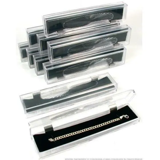 10 Clear Crystal Bracelet Gift Boxes 8 7/8"