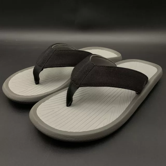 UGG Mens 9 Brookside II Flip flip-flops Black / Gray Canvas NEW 1124895