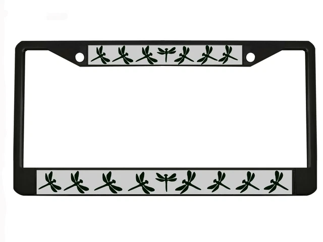 Dragon Butterfly Design Heavy Duty Metal Car License Plate Frame Auto Tag Holder