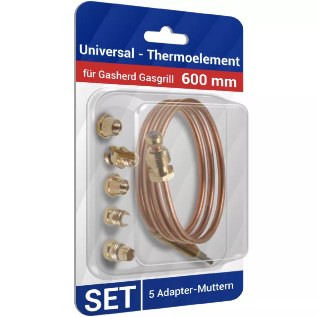 Thermoelement universal 600mm heizgeräte mit Adaptern für Gasherd Gasgrill 2