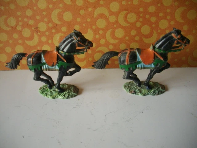 2 Chevaliers Moyen Âge Starlux - Jouet Ancien Vintage De Collection