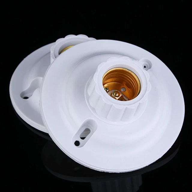 ROUND E27 LAMP Holder Screw LED Light Bulb Holder Fitting Socket Plug ...