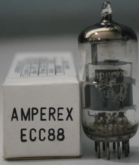 ECC88 6DJ8 Amperex Bugle Boy O getter made in Holland Amplitrex tested #308005 2