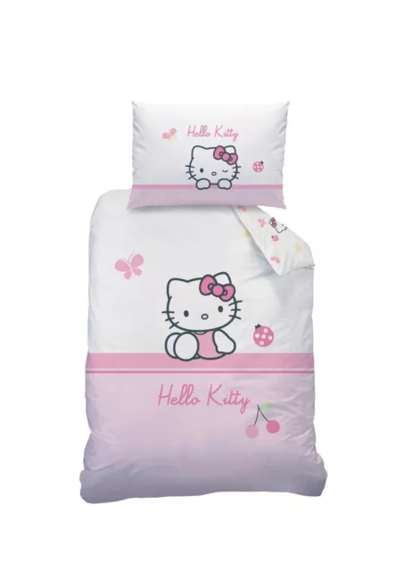 BABY BETTWÄSCHE  Hello Kitty Coccinelle weiß/rosa 40 x 60 cm  100x135 cm neu