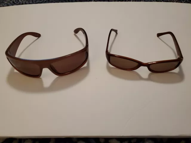 His And Hers Asos Sunglasses Brown Matching Frames Comes With Case For Both